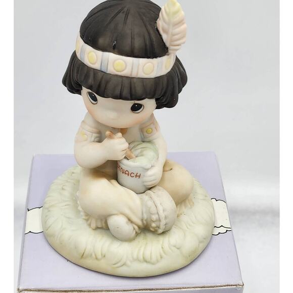 Precious Moments Figurine Lord Keep Me In Teepee Top Shape 1991 Vintage Box Tag - Picture 3 of 11